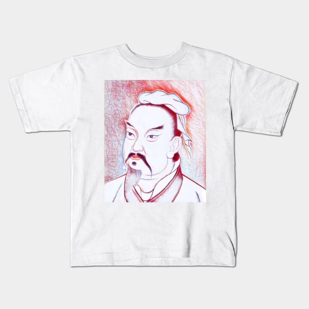 Sun Tzu Portrait | Sun Tzu Artwork | Line Art 3 Kids T-Shirt by JustLit
